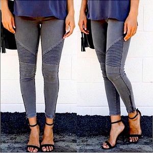 Charcoal Moto Biker Pant Leggings